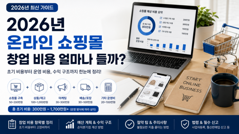 2026년 온라인 쇼핑몰 창업 비용