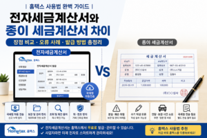 홈택스 전자세금계산서와 종이 세금계산서 차이